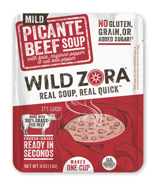 Wild Zora Soup - Picante Beef with Kale, Cayenne & Red Bell Pepper